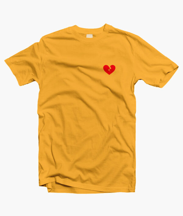 Broken Heart Red T Shirt Adult Unisex Size S-M-L-XL-2XL-3XL