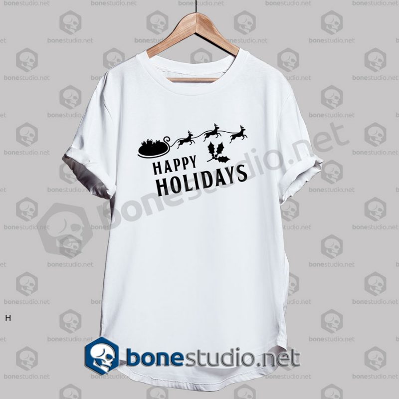 christmas happy holiday quote t shirt white
