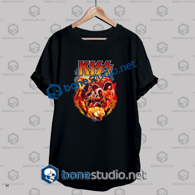 Kiss Fire Effect Band T Shirt