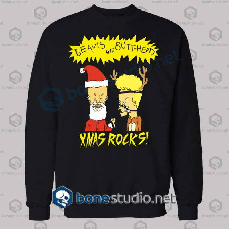 Beavis And Butt Head Xmas Rocks Funny Sweatshirt