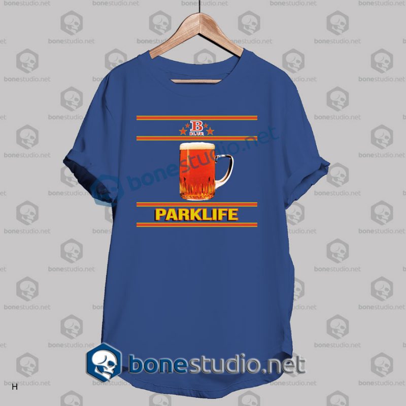 blur parklife b logo band t shirt navy blue