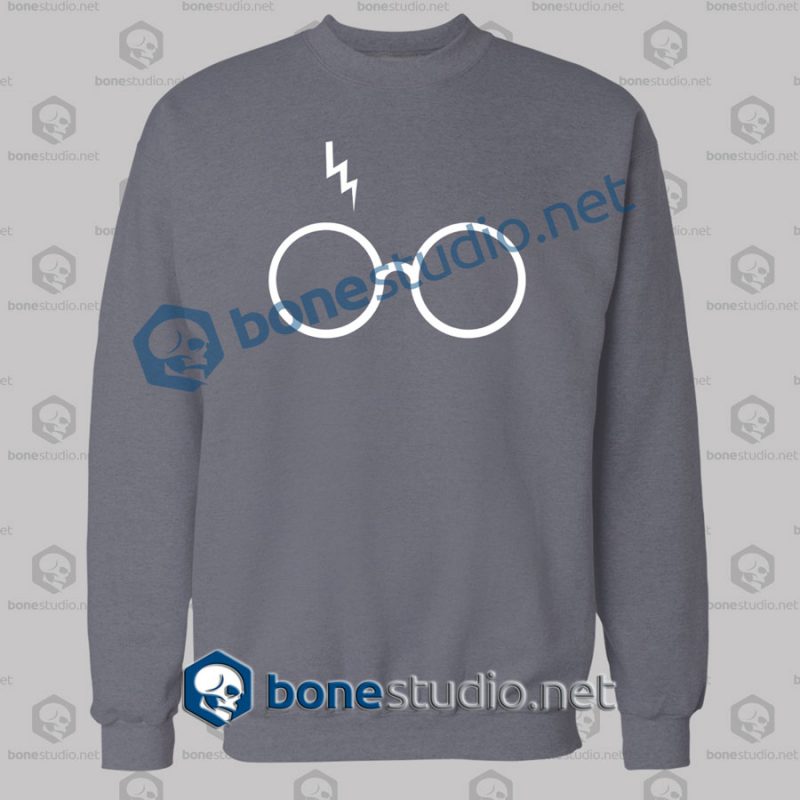 harry potter lightning glasses logo sweatshirt dark grey