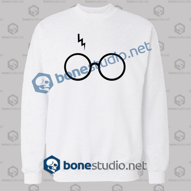 harry potter lightning glasses logo sweatshirt white