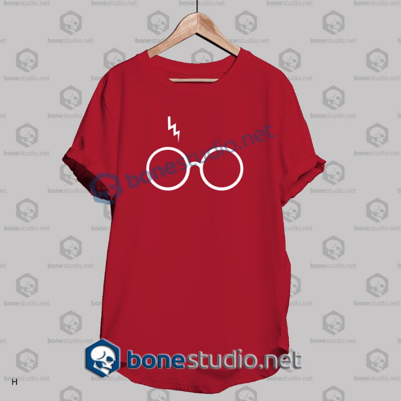 harry potter lightning glasses logo t shirt red
