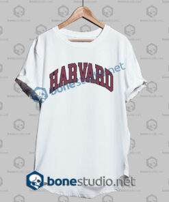 harvard college block t shirt white