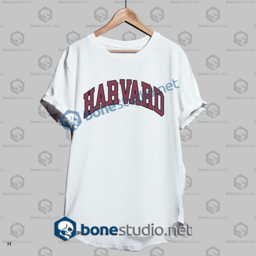 harvard college block t shirt white