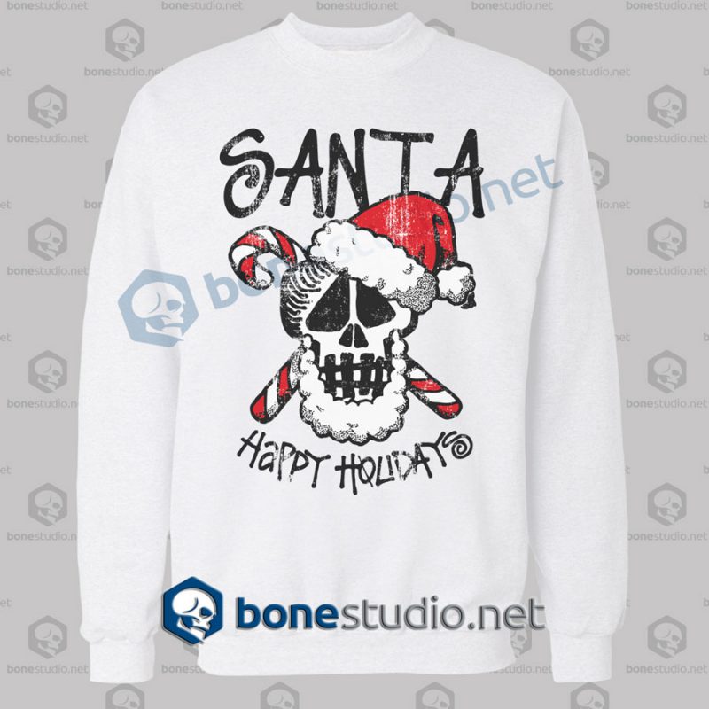 Santa Stussy Happy Holidays Funny Christmas Sweatshirt