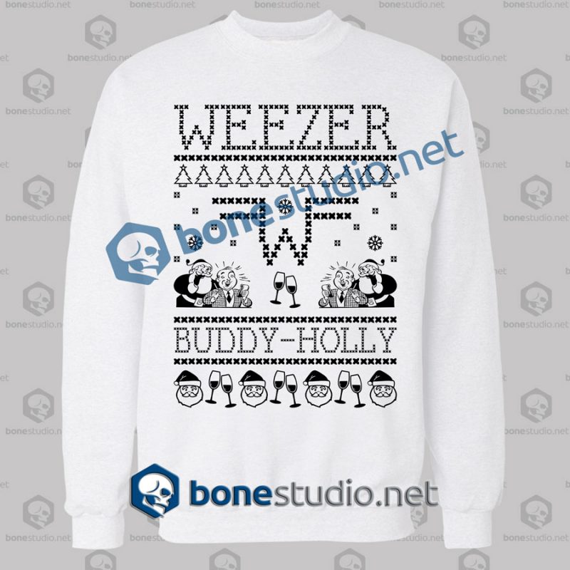 weezer band ugly sweater sweatshirt white
