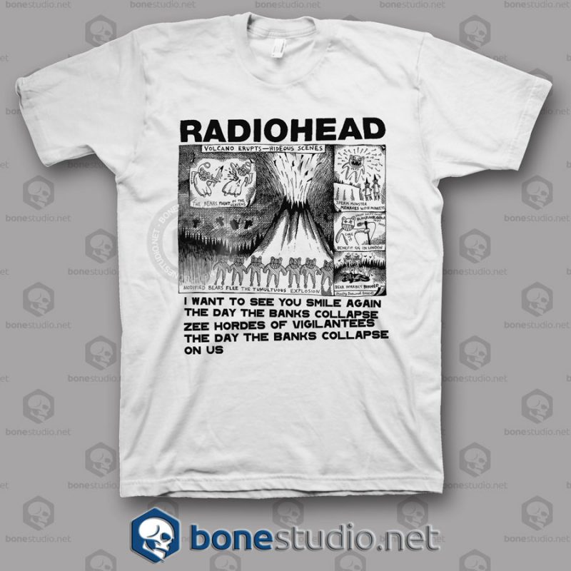 Volcano Erupts Radiohead Band T Shirt