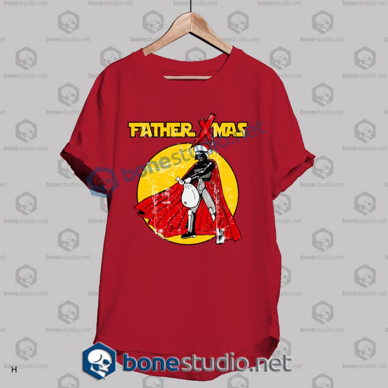 funny star wars father xmas christmas t shirt red