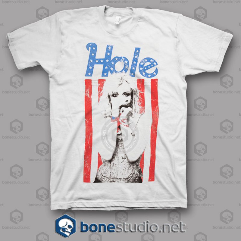 American Flag Hole Band T Shirt