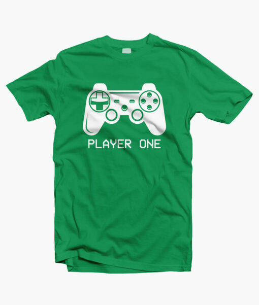 Player One Game T Shirt irish green