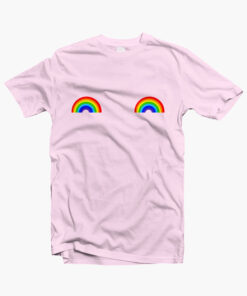 Rainbow T Shirt Boob Graphic Tees