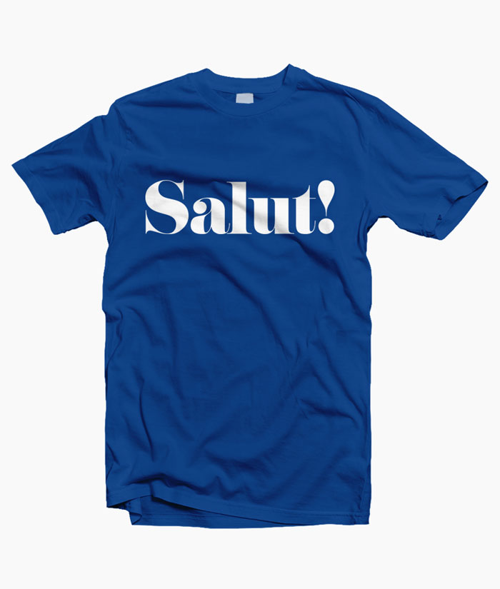 graphic tee with royal blue