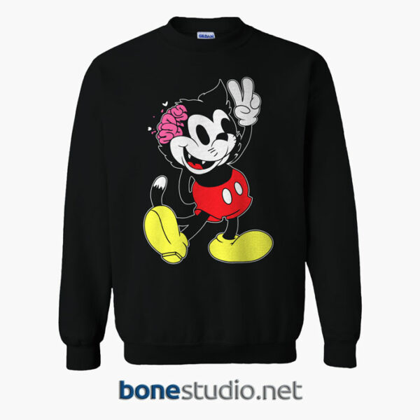 Drop Dead Kitty Mouse Brainz Sweatshirt Black
