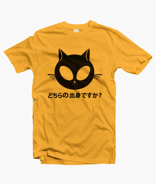 Alien Kitty T Shirt gold yellow