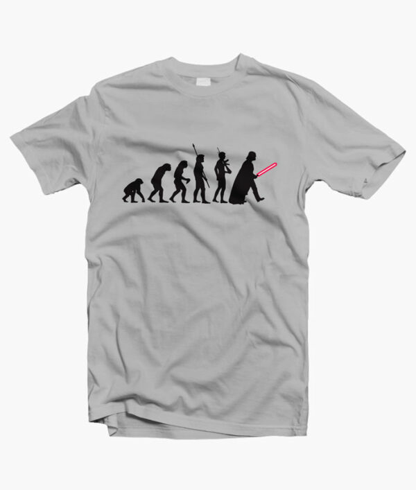 Human Evolution Star Wars T Shirt grey