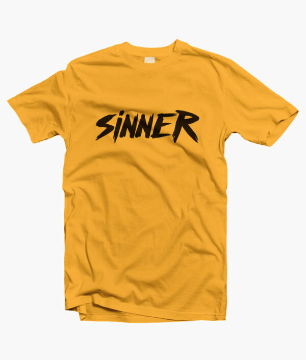 Sinner T Shirt gold yellow