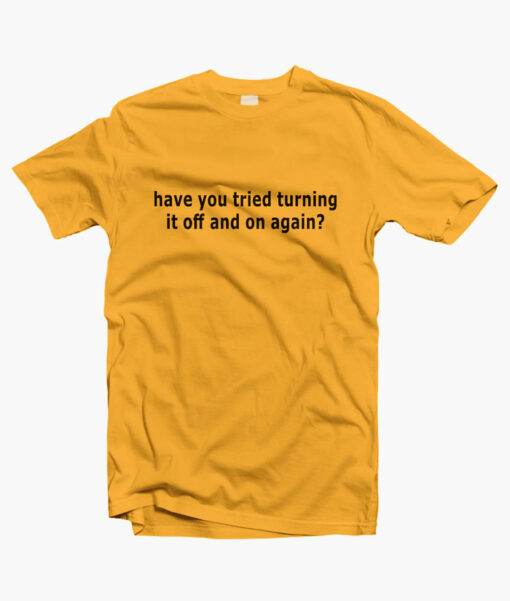 White IT Solution T Shirt gold yellow