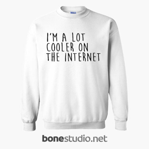 Im A Lot Cooler On The Internet Sweatshirt white