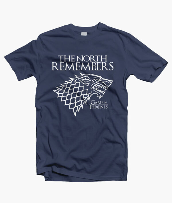 The North Remember Game Of Thrones T Shirt navy blue