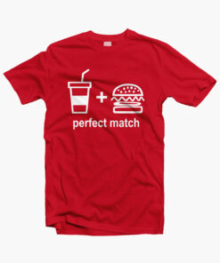Perfect Match Drink Burger T Shirt red