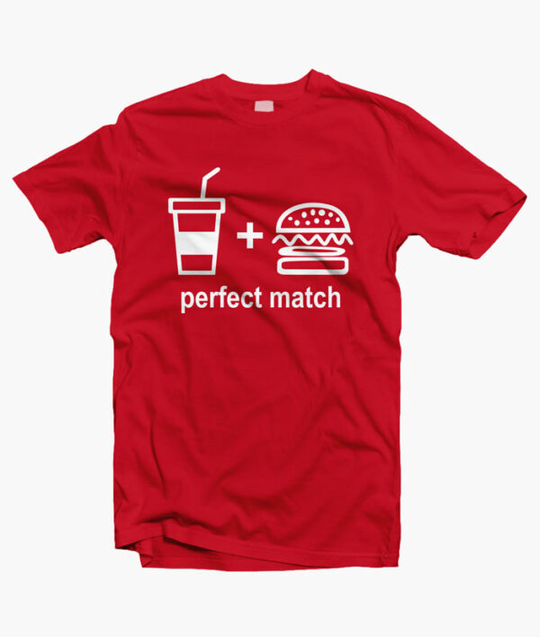 Perfect Match Drink Burger T Shirt red