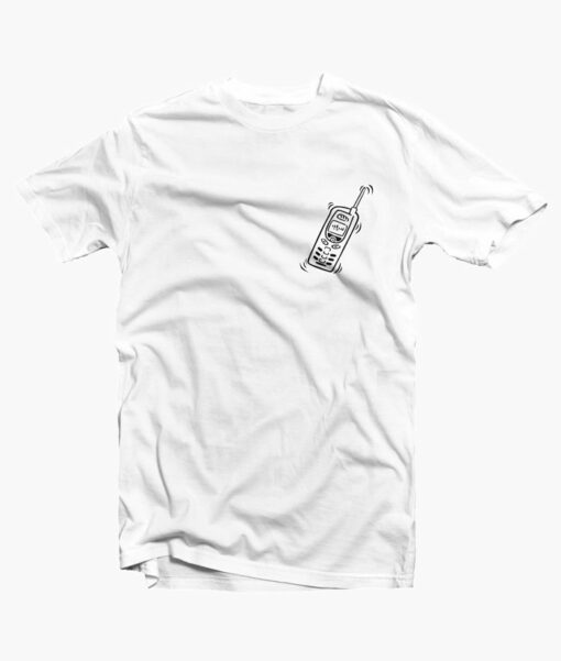 Phone Cell T Shirt Pocket white
