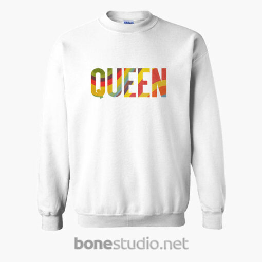 Queen Sweatshirt Retro white