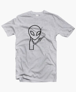 Smoking Alien T Shirt sport grey