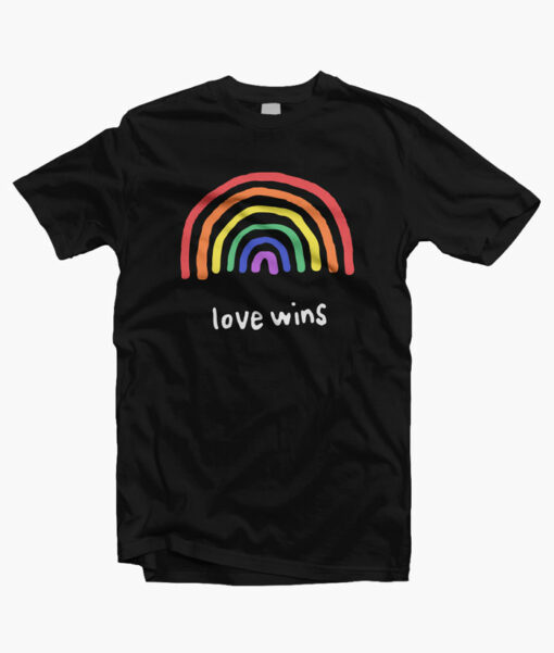 Love Wins Rainbow T Shirt black