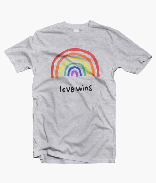 Love Wins Rainbow T Shirt sport grey