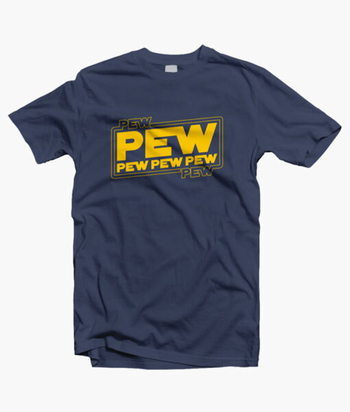 Star Wars T Shirt PEW PEW PNG navy blue