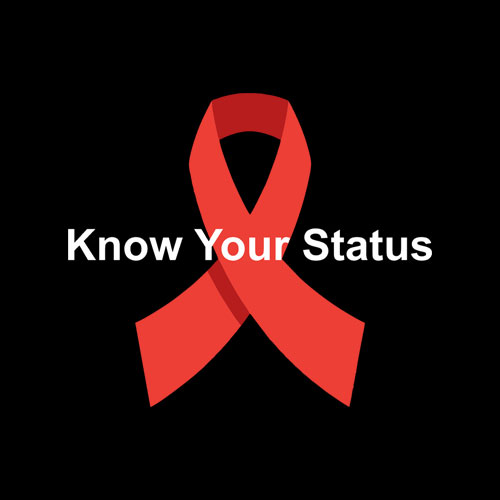 Hiv Aids Awareness Support Know Your Status Red Ribbon Tee T-Shirt