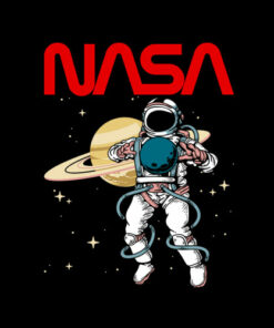 NASA Astronaut Moon Reflection Vintage Retro Graphic T-Shirt