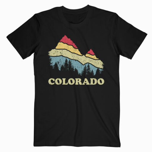 Colorado Retro Vintage Mountains Nature Hiking T Shirt