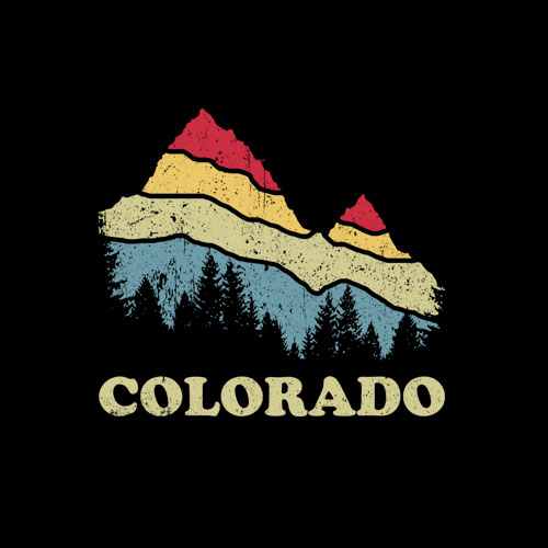 Colorado Retro Vintage Mountains Nature Hiking T Shirt