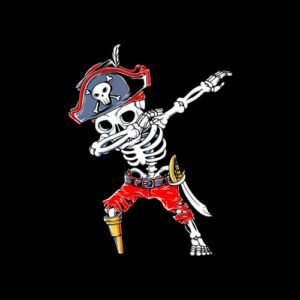 Dabbing Skeleton Pirate Halloween Kids Jolly Roger T Shirt