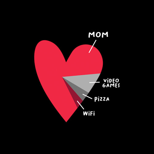 Funny Heart Mom Video Games Pizza Wifi Valentines Day T-Shirt