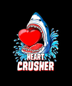 Heart Crusher Valentines Day Shark Boys Jawsome Gift T Shirt