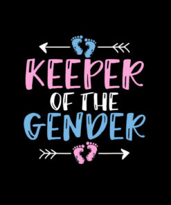 Keeper of the Gender Cute Gender Reveal Baby Shower Design T-Shirt