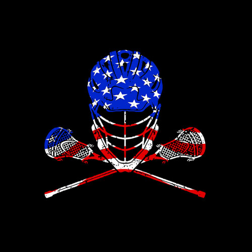 Lacrosse American Flag Lax Helmet And Sticks Men Women Kids T-Shirt
