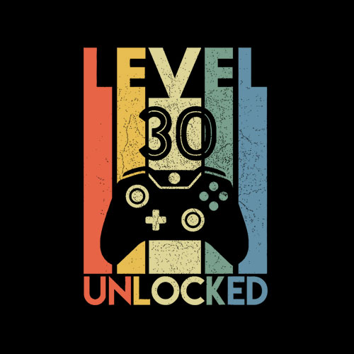 Level 30 Unlocked Shirt Funny Video Gamer 30th Birthday Gift T-Shirt