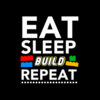 Sleep Eat Build Repeat Building Blocks Bricks Master Builder T-Shirt
