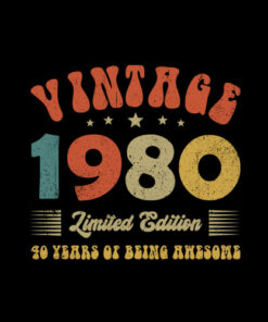 Vintage 1980 Clothes 40 Years Old Retro 40th Birthday Gifts T-Shirt