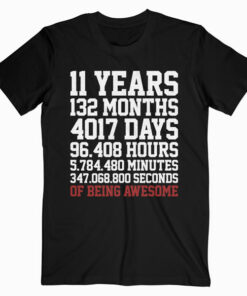 11 Years old of Being Awesome 11th Birthday Gift T Shirt