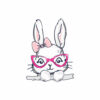 Cute Bunny Face Leopard Print Glasses EASTER T-Shirt