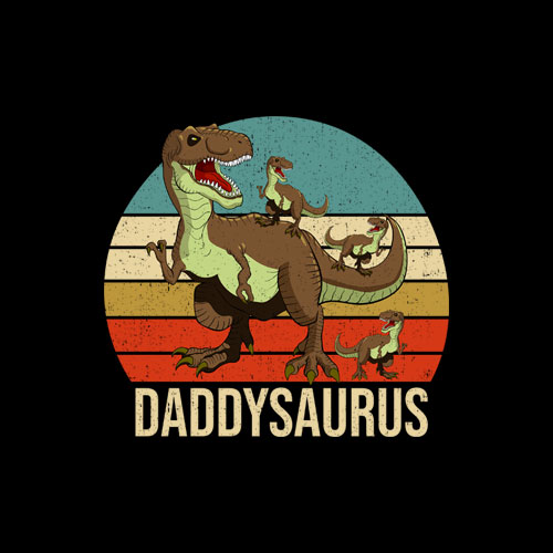 Daddy Dinosaur Daddysaurus 3 three Kids xmas christmas Gift T Shirt