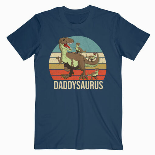 Daddy Dinosaur Daddysaurus 3 three Kids xmas christmas Gift T Shirt