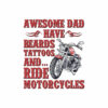 Funny Beard Awesome Dad Beard Tattoos and Motorcycles T Shirt